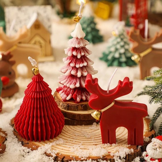 Velas de aromaterapia de Navidad, adorno de vela de ciervo, fragancia Velas de aromaterapia de Navidad, adorno de vela de ciervo, fragancia