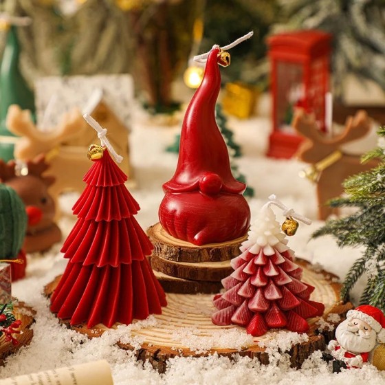 Vela de aromaterapia creativa para árbol de Navidad, vela perfumada de