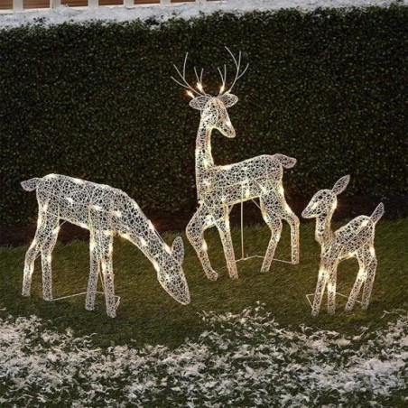 Arte de hierro hecho a mano, alce, ciervo, decoración de jardín de Navidad, luz LED brillante, Reno brillante, decoración de ado