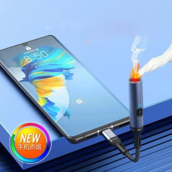 Encendedor eléctrico USB tipo C para teléfonos móviles, interruptor de