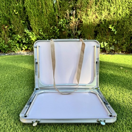 Mesa Plegable Gerimport de Camping y Playa 60x40x26 con asa
