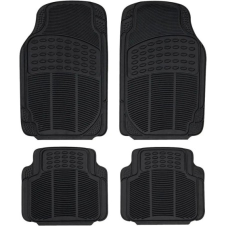 GREATOOL Set de 4 Alfombrillas de Coche, Universales para Coche, Alfombras Delanteras y Traseras con Goma Flexible para vehículo