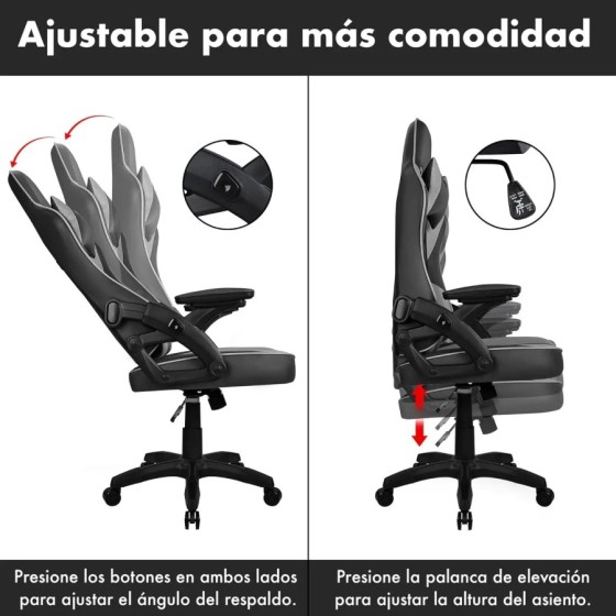 T-LoVendo - Silla Gamer o Gaming Profesional, Ergonómica, de Tela Tran