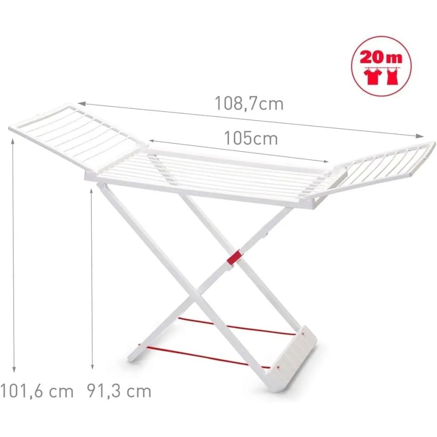 Plastic Forte Tendedero de Ropa con Alas, 20m Espacio Tendido X-Legs, 