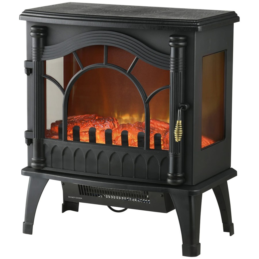 HOMCOM Chimenea Eléctrica 1000W/2000W para Sala 15-30 m² 55x31x58 cm N