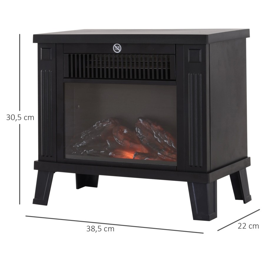 HOMCOM Chimenea Eléctrica Calefactor tipo Estufa de Pie con Efecto de 