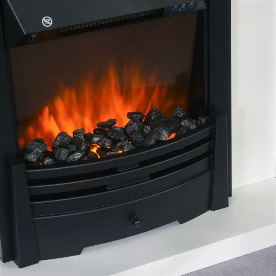HOMCOM Chimenea Eléctrica Calor Temporizador Termostato Luz Regulable 