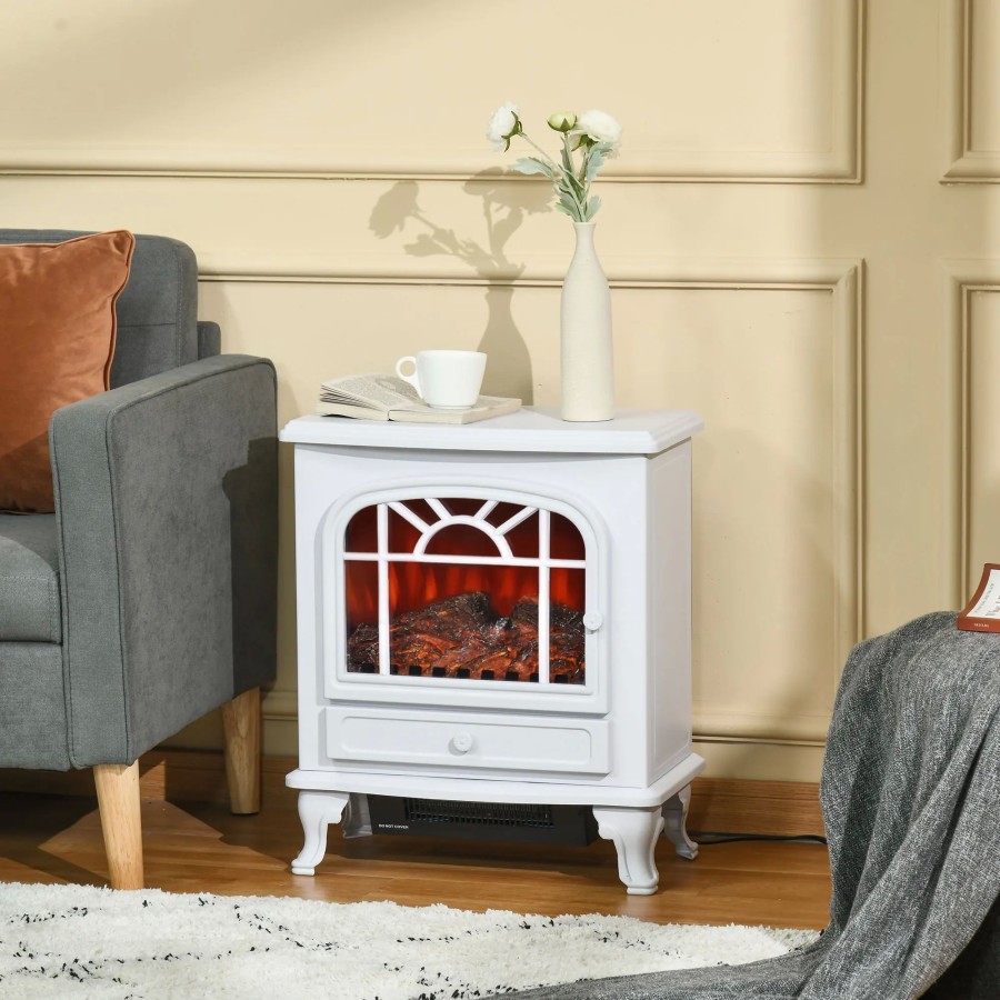 HOMCOM Chimenea Eléctrica Portátil 1000/2000W Llama LED Brillo Regulab