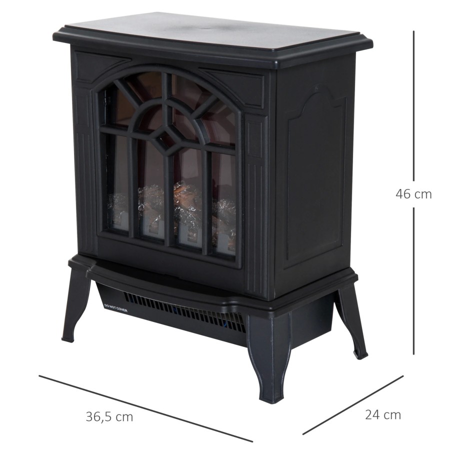 HOMCOM Chimenea Eléctrica de Pie Movible y Decorativo Calefactor Estuf