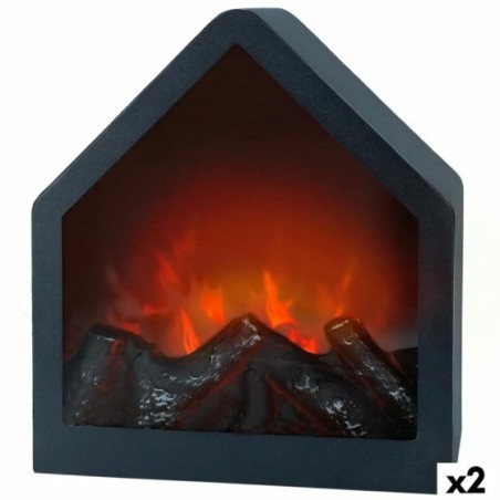 Chimenea Eléctrica Decorativa de Pared Ambients 20 x 23 x 14 cm 2 Unidades