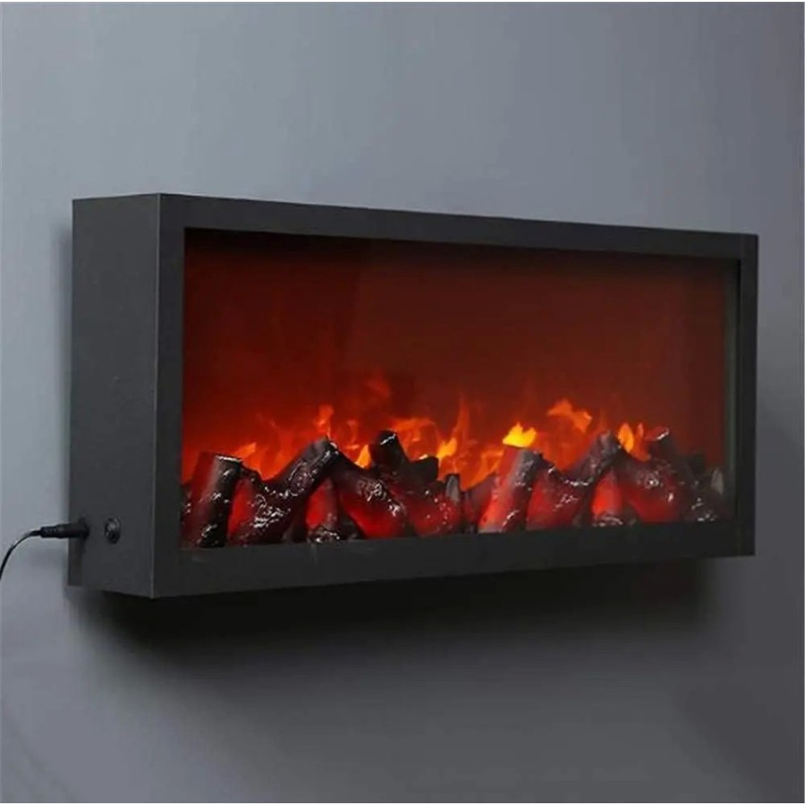 Luz de Llama Decorativa para Chimenea Eléctrica Empotrada Incorporada,
