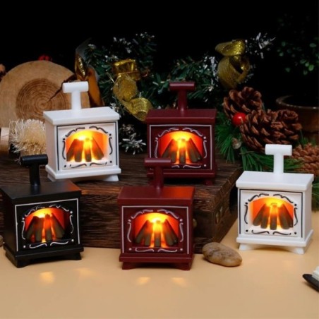 Mini modelo de chimenea LED brillante, juguetes de casa de muñecas, adornos de Micro paisaje, luz de vela electrónica, decoració