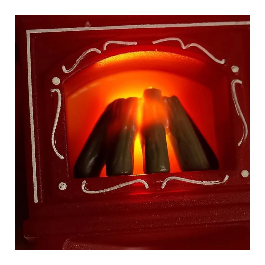Mini modelo de chimenea LED brillante, juguetes de casa de muñecas, ad