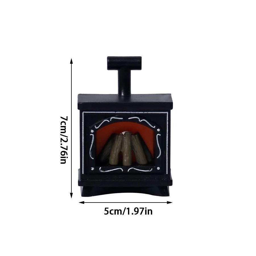 Mini modelo de chimenea LED brillante, juguetes de casa de muñecas, ad