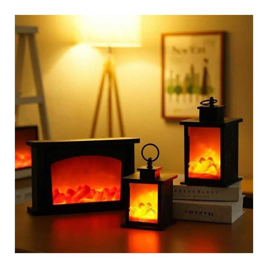 Maxia Market - Chimenea artificial con luz led para decoración hogar c