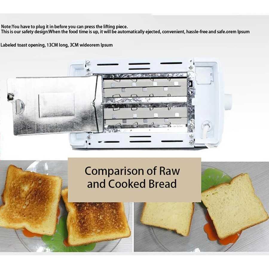 Tostadora automática de 2 rebanadas, bandeja extraíble para migas, máq