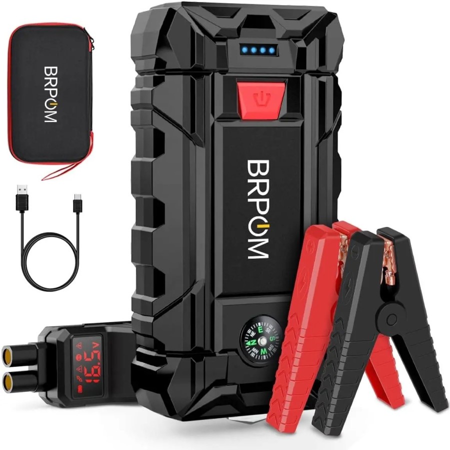 BRPOM Arrancador de Coches,3000A 26800mAh Arrancador de Baterias de Co