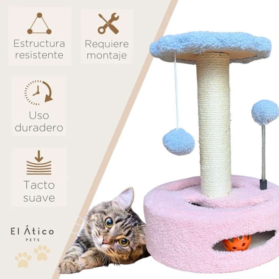 EL ÁTICO PETS Arbol Rascador para Gatos. Rascador Gato Pequeño de 35 C