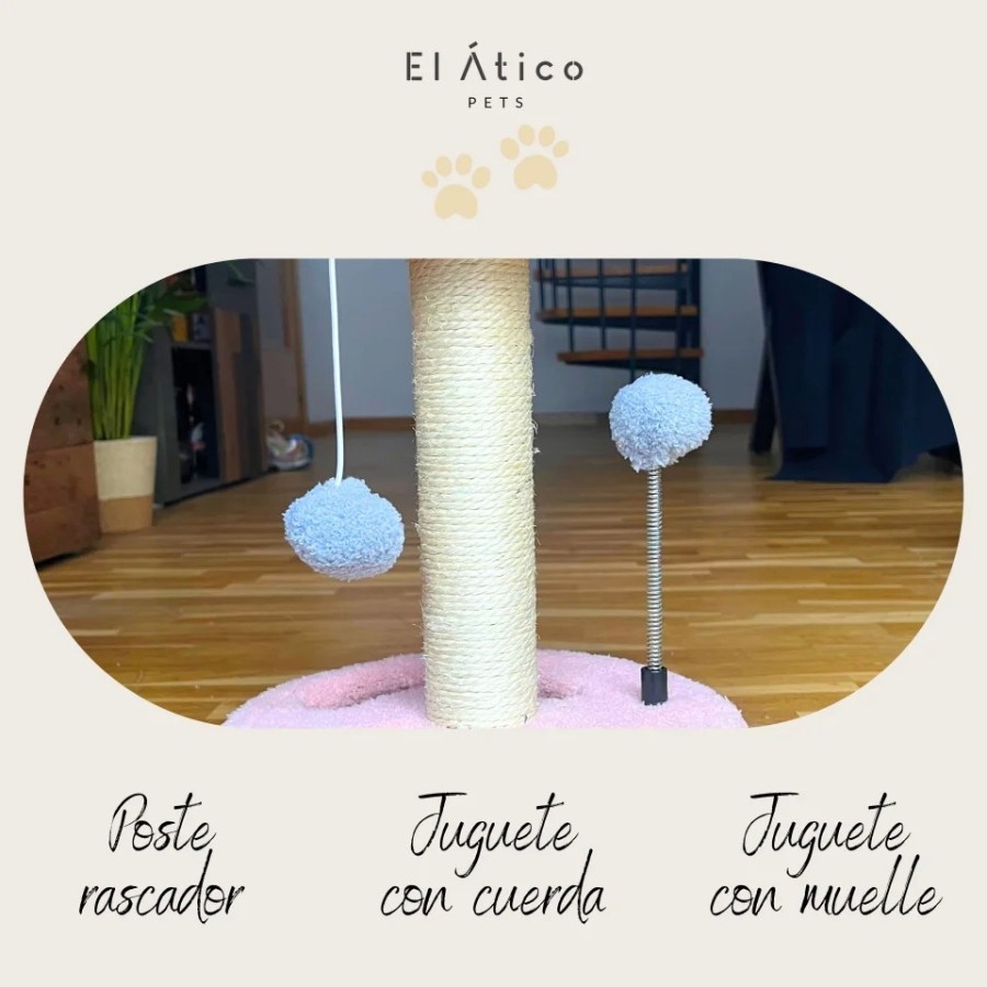 EL ÁTICO PETS Arbol Rascador para Gatos. Rascador Gato Pequeño de 35 C