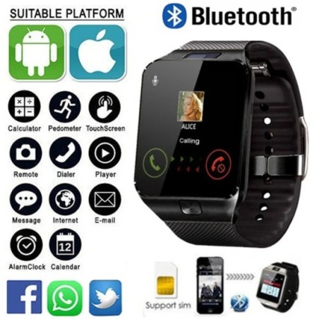 DZ09 reloj inteligente profesional 2G SIM TF Cámara reloj de pulsera impermeable GSM Teléfono de gran capacidad SIM SMS para And
