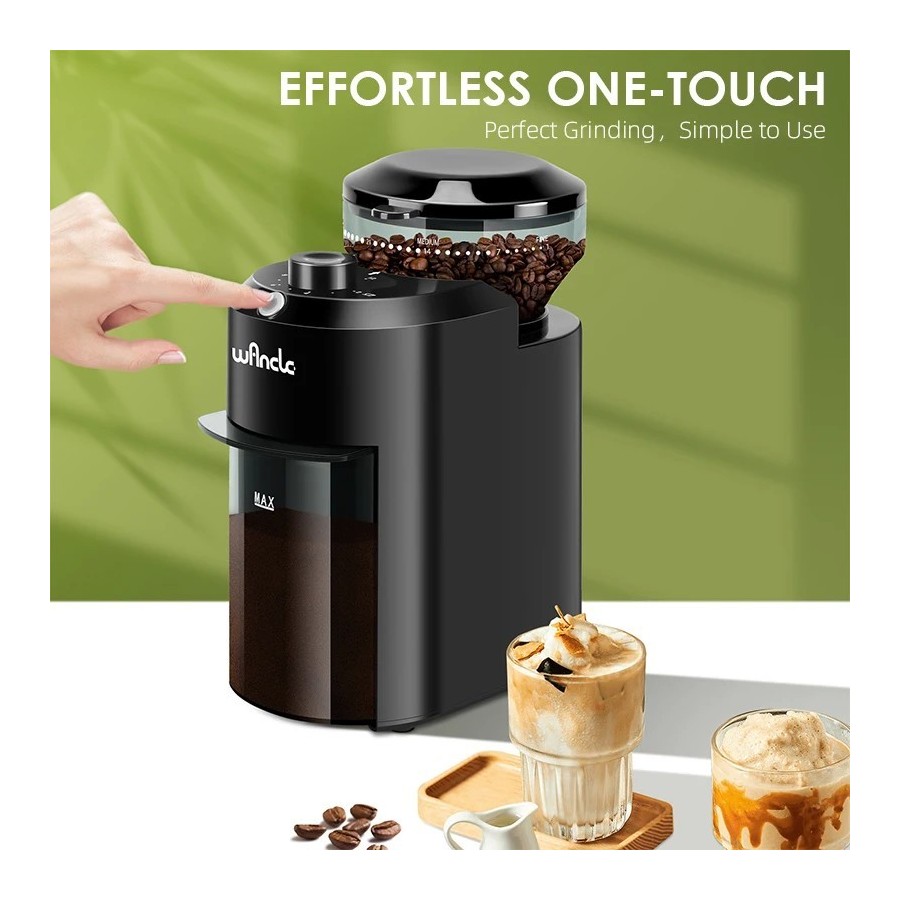 Molinillo de café eléctrico Wancle, molinillo de rebaba ajustable, mol
