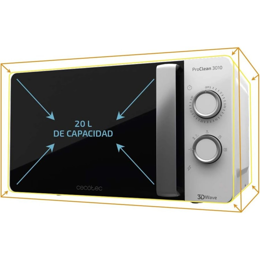 Cecotec proclean 3010 microondas 20l 700w - revestimiento ready2clean 
