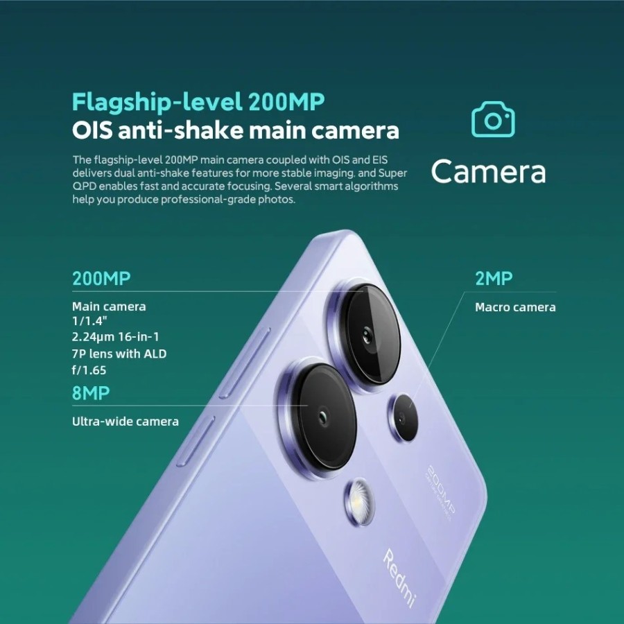 Xiaomi-smartphone Redmi Note 13 Pro, 4G, cámara de 200MP, Pantalla AMO