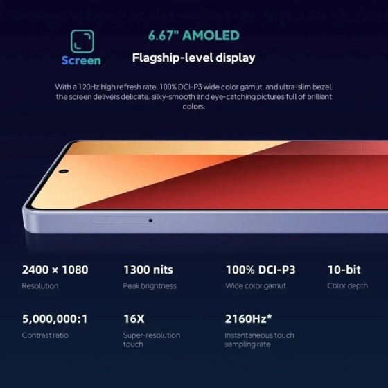 Xiaomi-smartphone Redmi Note 13 Pro, 4G, cámara de 200MP, Pantalla AMO