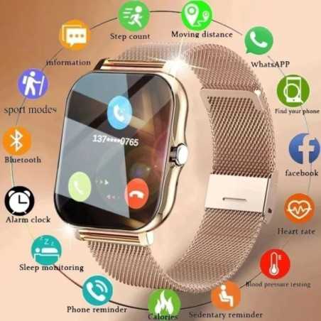 Xiaomi-reloj inteligente para hombre y mujer, pulsera Digital con pantalla táctil completa, deporte, Fitness, llamada BT, regalo