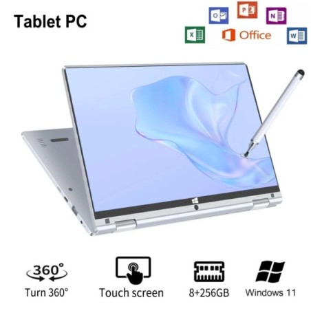 Ordenador portátil de 11,6 pulgadas, computadora de oficina con cámara Wifi, huella dactilar retroiluminada, 8GB Ram, 256GB Rom,