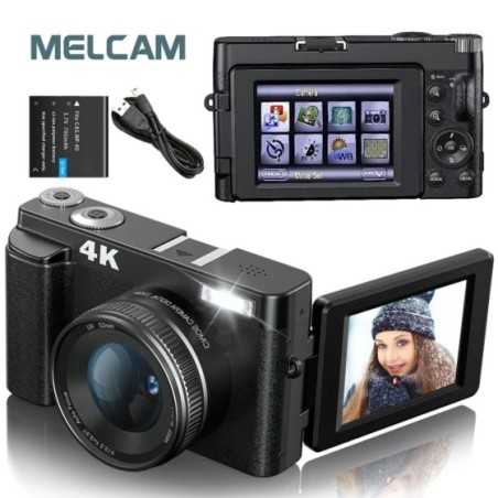 Cámara Digital 4K para fotografía y vídeo, autoenfoque, antivibración, 48MP, compacta, Vlogging, 3 '', pantalla abatible de 180