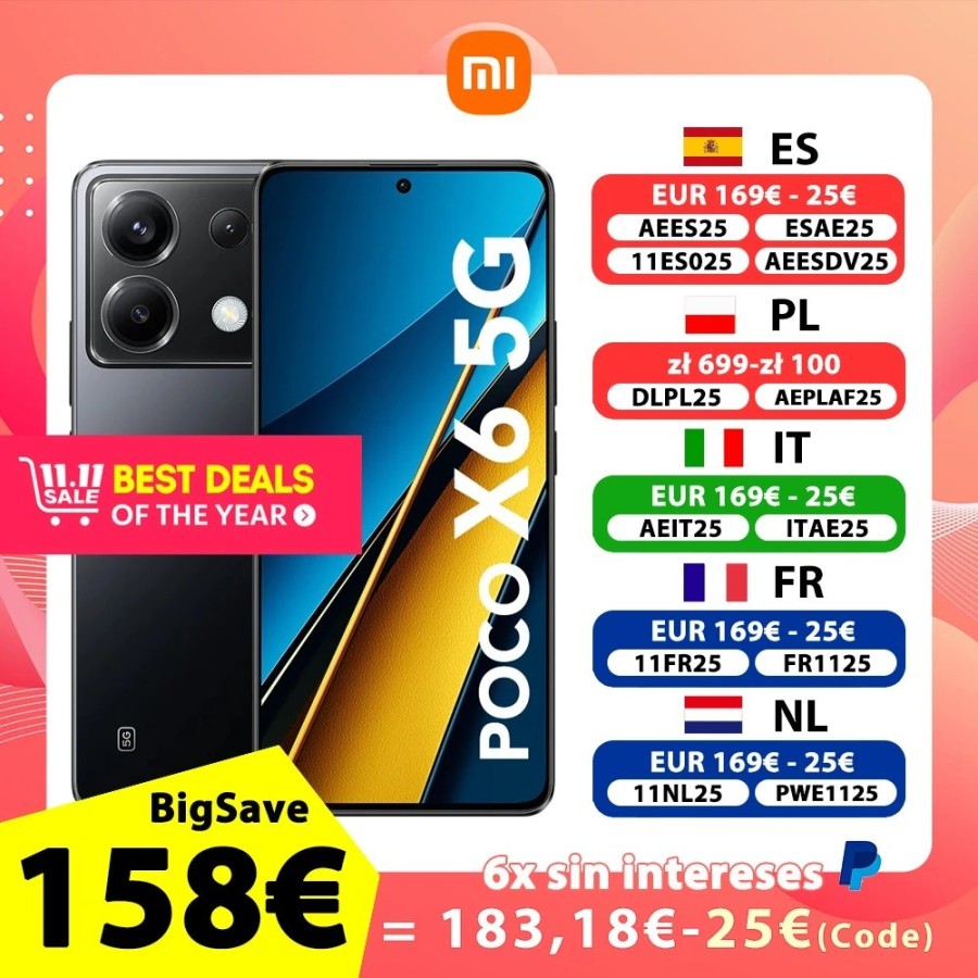Xiaomi POCO X6 5G 8GB/256GB 12GB/256 NFC EU Charger Global Version Tel Xiaomi POCO X6 5G 8GB/256GB 12GB/256 NFC EU Charger Global Version Tel
