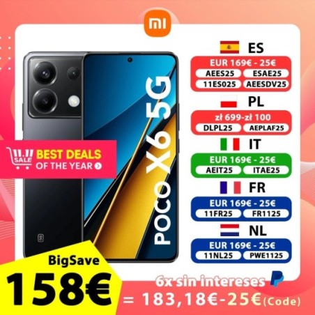 Xiaomi POCO X6 5G 8GB/256GB 12GB/256 NFC EU Charger Global Version Teléfono móvil