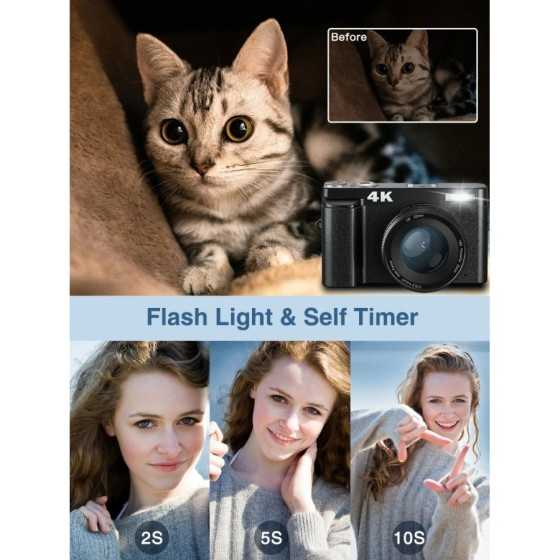 Cámara Digital 4K para fotografía y vídeo, autoenfoque, antivibración,