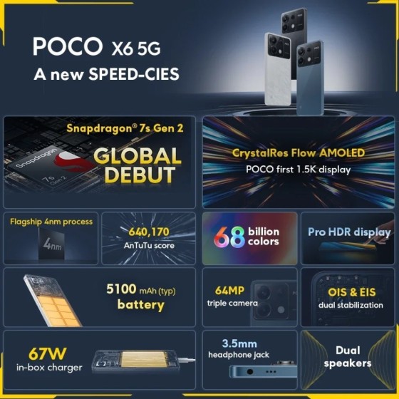 Xiaomi POCO X6 5G 8GB/256GB 12GB/256 NFC EU Charger Global Version Tel Xiaomi POCO X6 5G 8GB/256GB 12GB/256 NFC EU Charger Global Version Tel