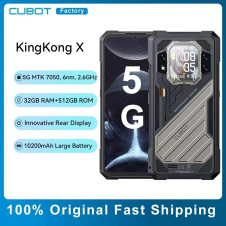 CUBOT KINGKONG X Smartphone Rugged 5G, 32GB de RAM + 256 /512GB de ROM, 10200mAh, pantalla de 6.583 pulgadas, 120Hz, NFC, WiFi 6