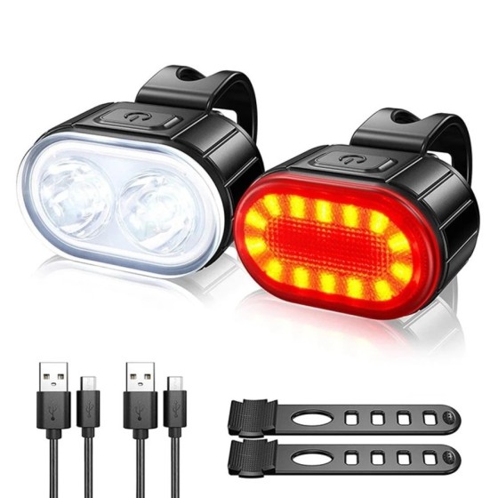 Faro delantero para bicicleta, luz de advertencia de seguridad, luz LE
