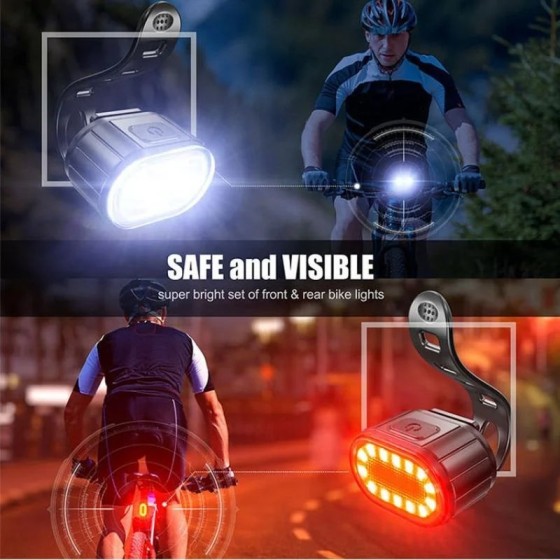 Faro delantero para bicicleta, luz de advertencia de seguridad, luz LE