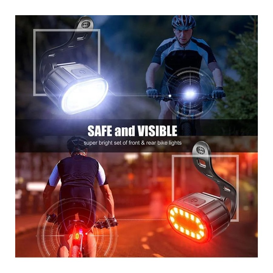 Faro delantero para bicicleta, luz de advertencia de seguridad, luz LE