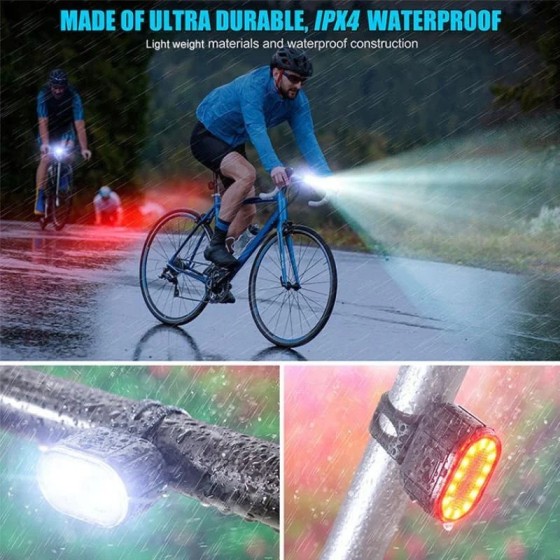 Faro delantero para bicicleta, luz de advertencia de seguridad, luz LE