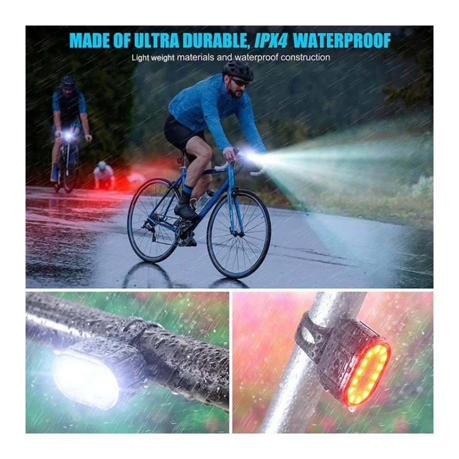 Faro delantero para bicicleta, luz de advertencia de seguridad, luz LE