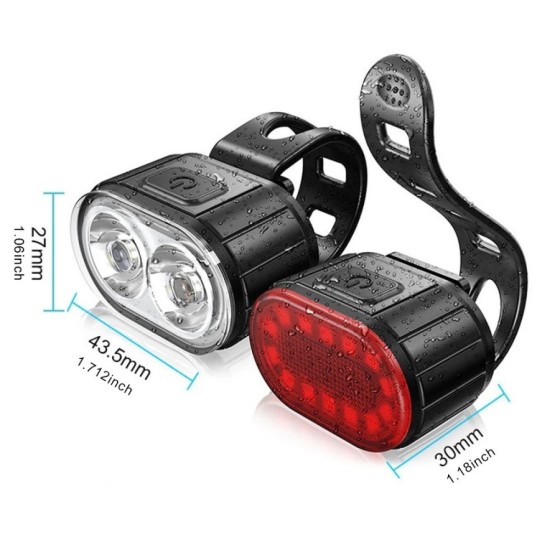 Faro delantero para bicicleta, luz de advertencia de seguridad, luz LE