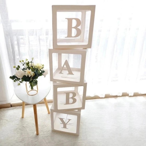 Cajas de globos de primer cumpleaños para decoraciones de fiesta, bloq