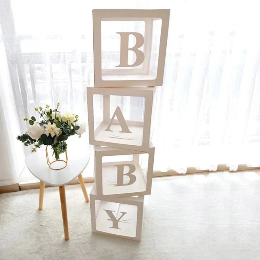 Cajas de globos de primer cumpleaños para decoraciones de fiesta, bloq