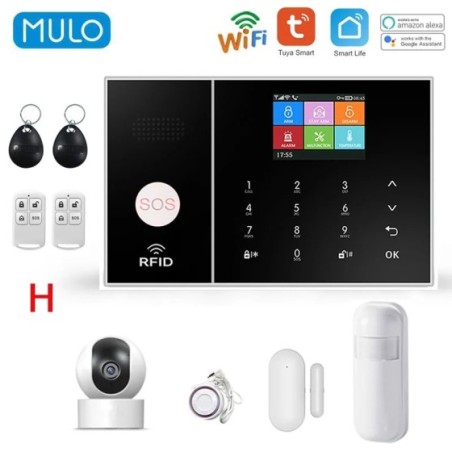 Mul-sistema de alarma Wifi GSM para casa y negocios, inalámbrico con Sensor de puerta Pir y sistema de seguridad, aplicación de 