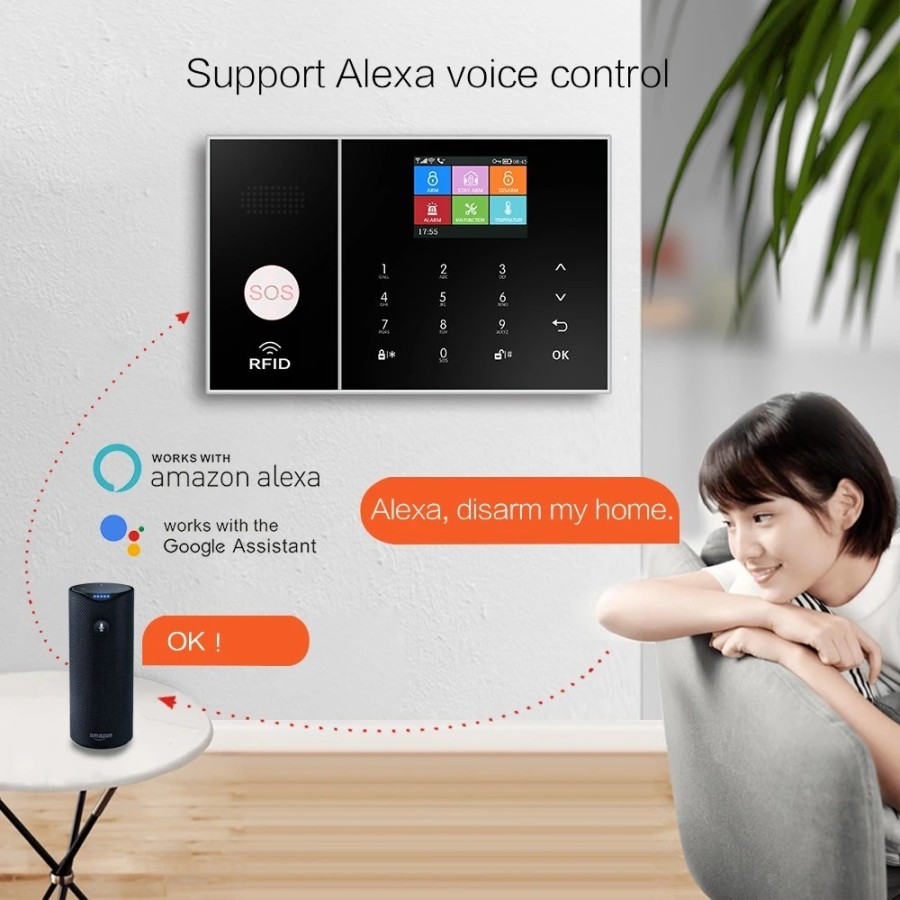 Mul-sistema de alarma Wifi GSM para casa y negocios, inalámbrico con S