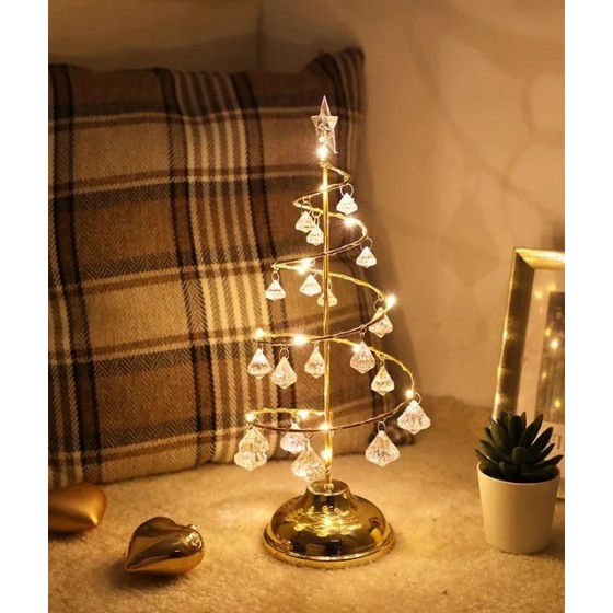 Lámpara LED de mesa de árbol de Navidad con batería, decoración de esc Lámpara LED de mesa de árbol de Navidad con batería, decoración de esc