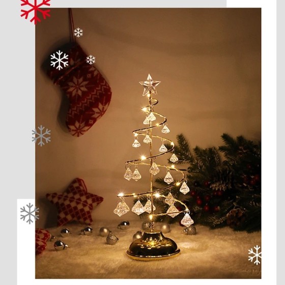 Lámpara LED de mesa de árbol de Navidad con batería, decoración de esc Lámpara LED de mesa de árbol de Navidad con batería, decoración de esc