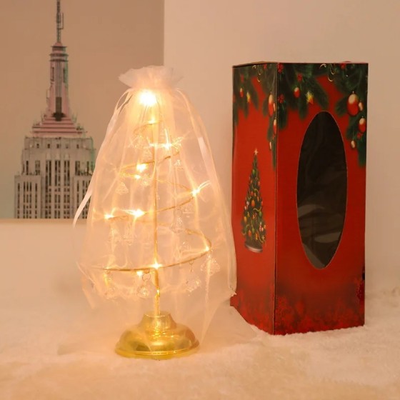 Lámpara LED de mesa de árbol de Navidad con batería, decoración de esc Lámpara LED de mesa de árbol de Navidad con batería, decoración de esc