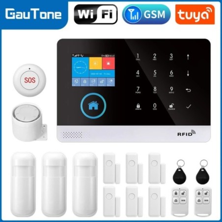 Sistema de alarma Wifi para el hogar, dispositivo de seguridad residencial, GSM, Smart Life, Control remoto inalámbrico, 2G, Tuy